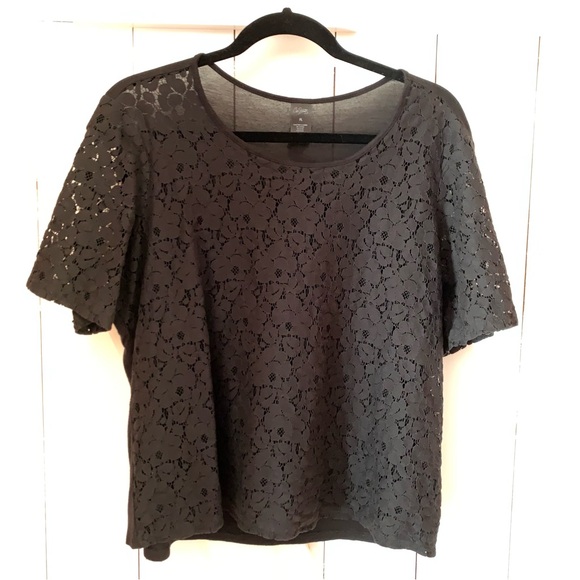 Black Lace Sheer Blouse - Picture 2 of 15